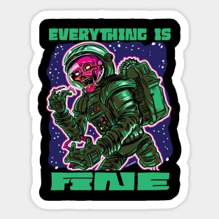 Everything is Fine Zombie Astronaut Sticker